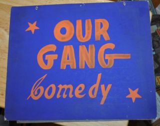 Vintage Hand Painted Our Gang 1950s Movie Theater Advertising Sign