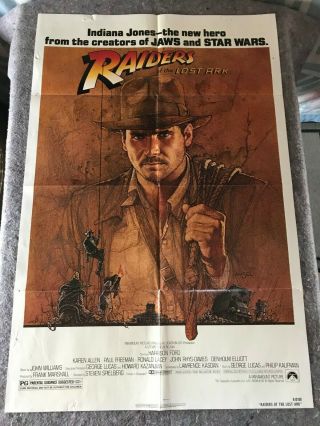 Raiders Of The Lost Ark 1981 1 Sheet Movie Poster 27 " X41 " (f -) Thriller