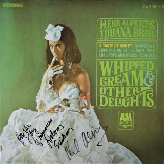 Herb Alpert Whipped Cream & Other Delights Signed Record W/ Delores Erickson