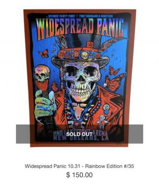 Widespread Panic Poster Orleans 10/31/19 Rainbow Variant 1/35