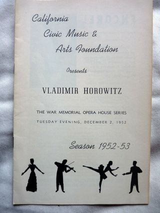 Four Concert Programs 1940s - 1950s - VLADIMIR HOROWITZ - Classical Music Pianist 4
