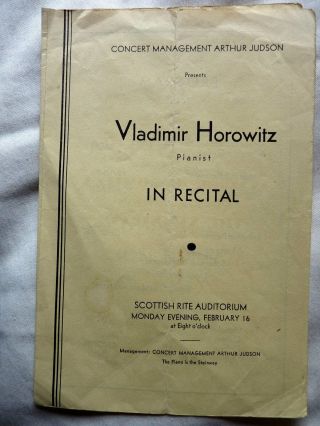 Four Concert Programs 1940s - 1950s - VLADIMIR HOROWITZ - Classical Music Pianist 6