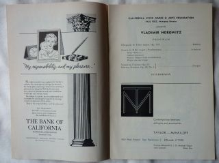 Four Concert Programs 1940s - 1950s - VLADIMIR HOROWITZ - Classical Music Pianist 9