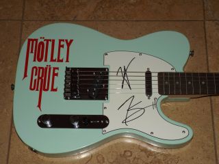 Nikki Sixx And Vince Neil Signed Guitar Motley Crue Autographed Squier Tele