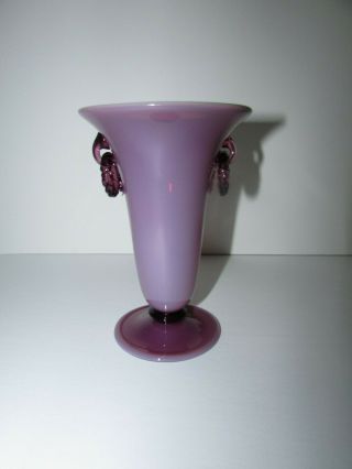 Antique Steuben Art Glass Vase Shape 2909 With Ring Handles 576