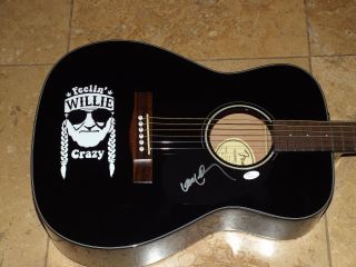 Willie Nelson Signed Guitar Jsa Autographed Signed Fender Guitar
