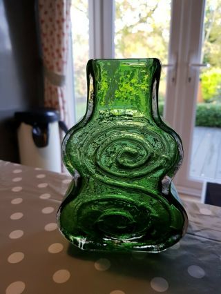 Whitefriars Meadow Green Cello Vase - Pattern 9675