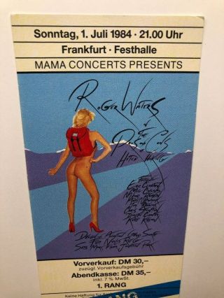 ROGER WATERS PINK FLOYD ERIC CLAPTON Concert Ticket Stub JULY 1,  1984 GERMANY 4