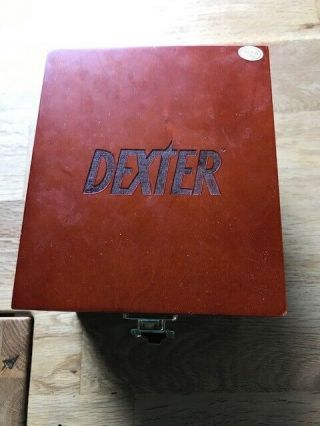 Dexter Blood Splatter Slides Coasters Set Of 6 In Wooden Box Showtime Authentic