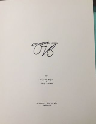 Josh Radnor Signed Autograph " How I Met Your Mother " Pilot Show Full Script