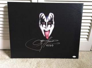 Gene Simmons Signed Auto Autograph 16x20 Canvas Photo Inscribed Kiss - Jsa