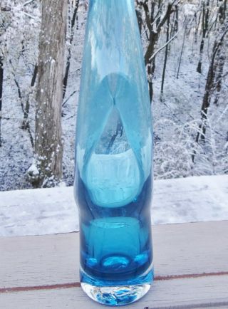 RARE Wayne Husted Blenko 5419 Pinched Indented Decanter MCM Art Glass Bottle 3