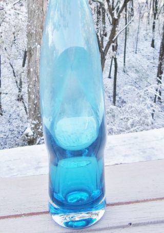 RARE Wayne Husted Blenko 5419 Pinched Indented Decanter MCM Art Glass Bottle 5