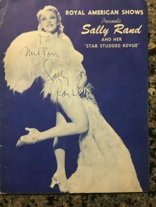 Autographed Sally Rand Souvenir 8 Page Program