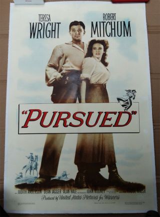 Rare 1947 " Pursued " Linen - Backed Movie Poster