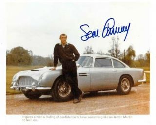 Sean Connery 007 James Bond Authentic Autograph As James Bond With Aston Martin