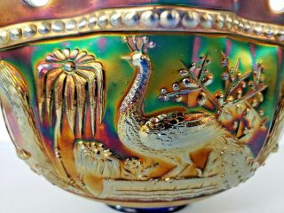 EAPG Northwood Carnival Glass Peacock at the Fountain 11 