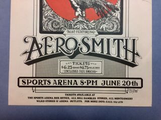 ZZ Top Aerosmih 1975 Showbill San Diego Sports Arena Concert Poster 4