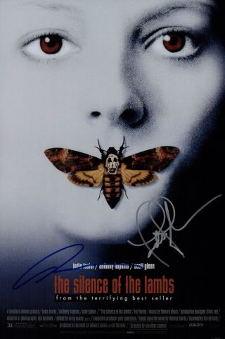 Anthony Hopkins & Jodie Foster Signed Silence Of The Lambs 10x15 Movie Poster