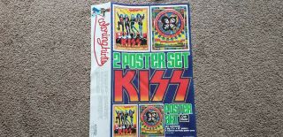 KISS POSTERS - SET OF 2 DIFFERENT.  POSTER ART - 1976 GENERAL MILLS 3