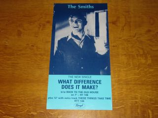 The Smiths - What Difference.  - 1984 Uk Promo Poster - Rough Trade