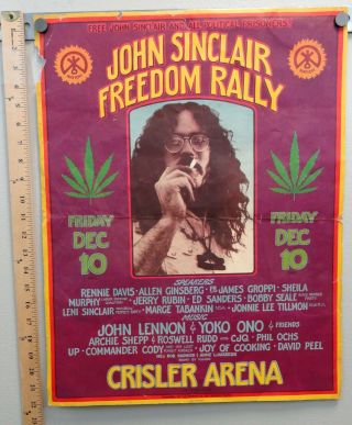 John Sinclair Freedom Rally Grimshaw Poster John Lennon Yoko Beatles