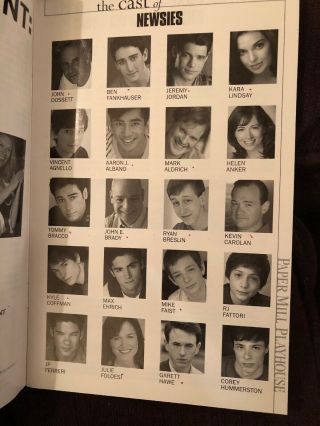 Newsies Papermill Playhouse Playbill Broadway Out Of Town Tryout 2