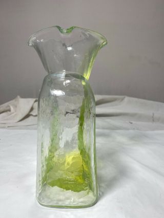Blenko Glass 1st One Made 4 Spout Water Bottle 384 URANIUM GLOWES 5