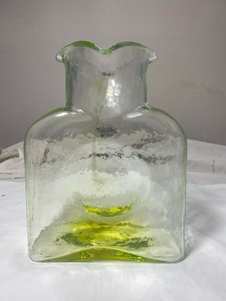 Blenko Glass 1st One Made 4 Spout Water Bottle 384 URANIUM GLOWES 7