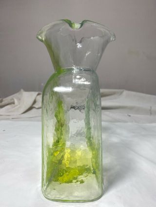 Blenko Glass 1st One Made 4 Spout Water Bottle 384 URANIUM GLOWES 9