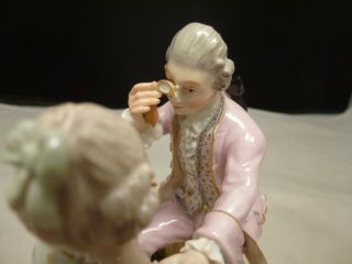 Meissen Victorian lady Visiting the EYE DOCTOR figurine 0174 August Ringler 12