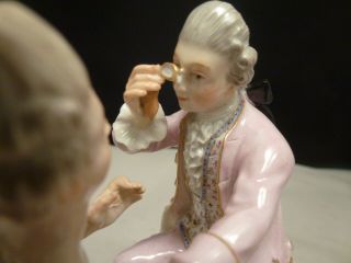 Meissen Victorian lady Visiting the EYE DOCTOR figurine 0174 August Ringler 7