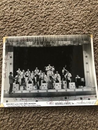 Vintage Glen Gray & Casa Lima Orchestra Autographed Photo Signed 12 Signatures