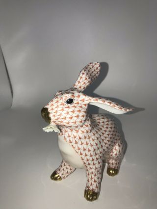 Herend Bunny Rabbit With Daisy Rust Colored NoR 3