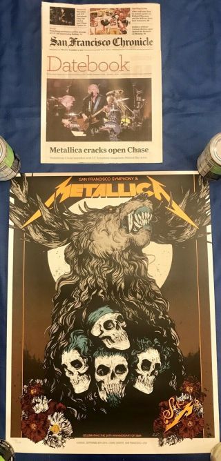 Metallica S&m2 Night 2 San Francisco S&m Concert Poster 9/8/19,  Newspaper Revue