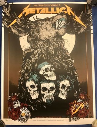 Metallica S&M2 Night 2 San Francisco S&M Concert Poster 9/8/19,  Newspaper Revue 2