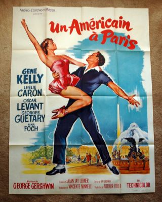 Vintage 1951 An American In Paris - Movie Poster Film Art Musical Kelly