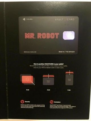 MR.  ROBOT Series FYC Press Kit Item: RFID Wallet Card USA Network 2018 Promo 4