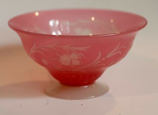 Carder Steuben Rare Bowl And Plate.  A Very Rare Shape In Rosaline Over Alabaster
