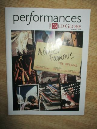 2019 Playbill Pre Broadway Program Almost Famous San Diego Old Globe Theater