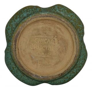Chicago Crucible Pottery Arts and Crafts Mottled Glaze Ceramic Twist Vase 6