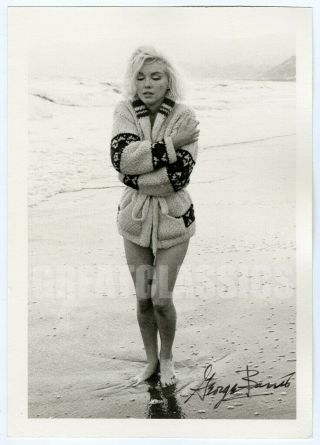 Marilyn Monroe 1962 On Beach Dblwt Photograph George Barris Signed