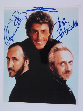 The Who Signed Autograph 8x10 Photo By All 3 Members Pete Townshend Roger John