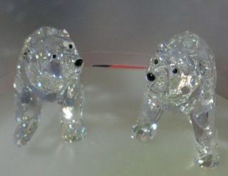 Swarovski Silver Crystal 2011 Polar Bear Cubs Moonlight 1079156