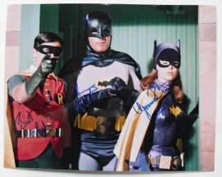 Batman Tv Series Photo Signed By Adam West,  Burt Ward & Yvonne Craig,  11x14