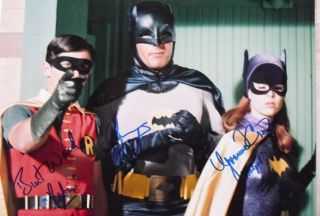 BATMAN tv series photo signed by ADAM WEST,  BURT WARD & YVONNE CRAIG,  11x14 2