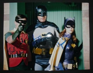 BATMAN tv series photo signed by ADAM WEST,  BURT WARD & YVONNE CRAIG,  11x14 7