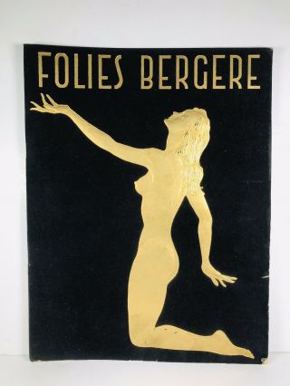 1950s Folies Bergere Paris Burlesque Souvenir Program Black And Gold Cover
