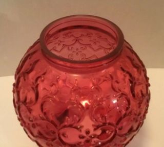 FENTON CRANBERRY ROSE SPANISH LACE GONE WITH THE WIND LAMP 10