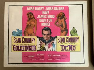 1966 James Bond Goldfinger/dr.  No Half Sheet Poster 007 Sean Connery